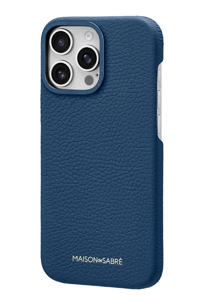 Leather Phone Case, Alternate, color, Pacific Blue