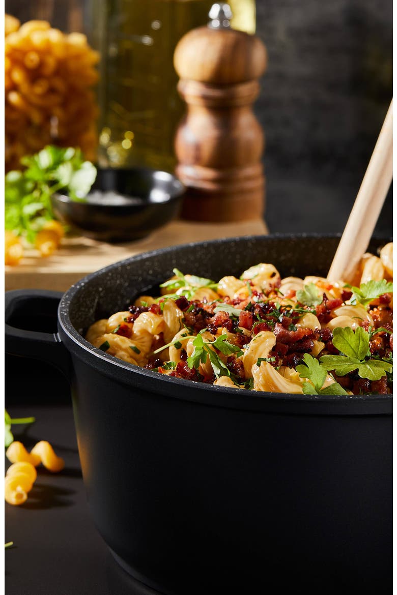 STONE™ 6.9 Qt Stockpot with Lid, Alternate, color, BLACK