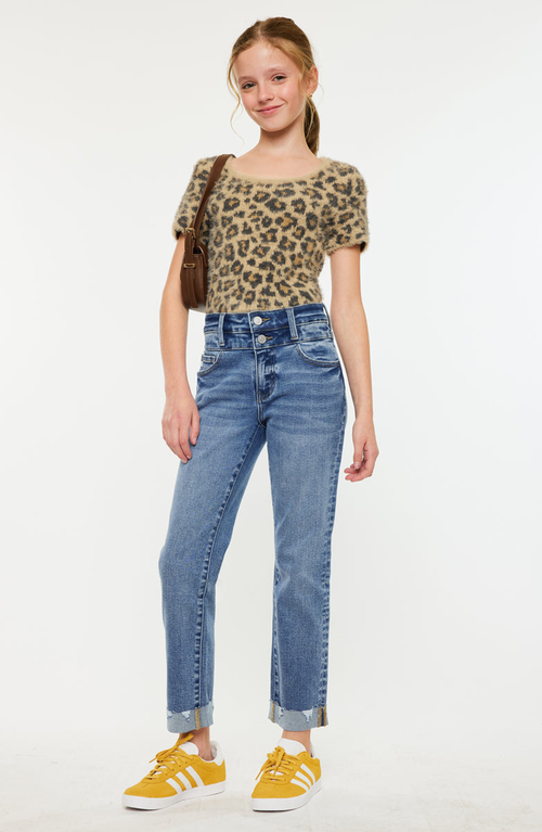 Kancan Kate High Rise Slim Straight Jeans In Brown