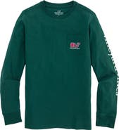 vineyard vines Kids' Plaid Holiday Whale Long Sleeve T-Shirt