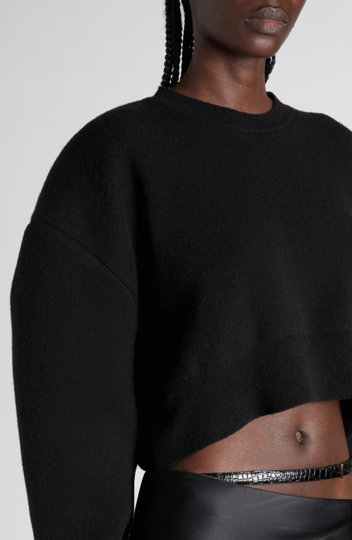Tom Ford Sculptural Double Face Virgin Wool Blend Crop Sweater In Black