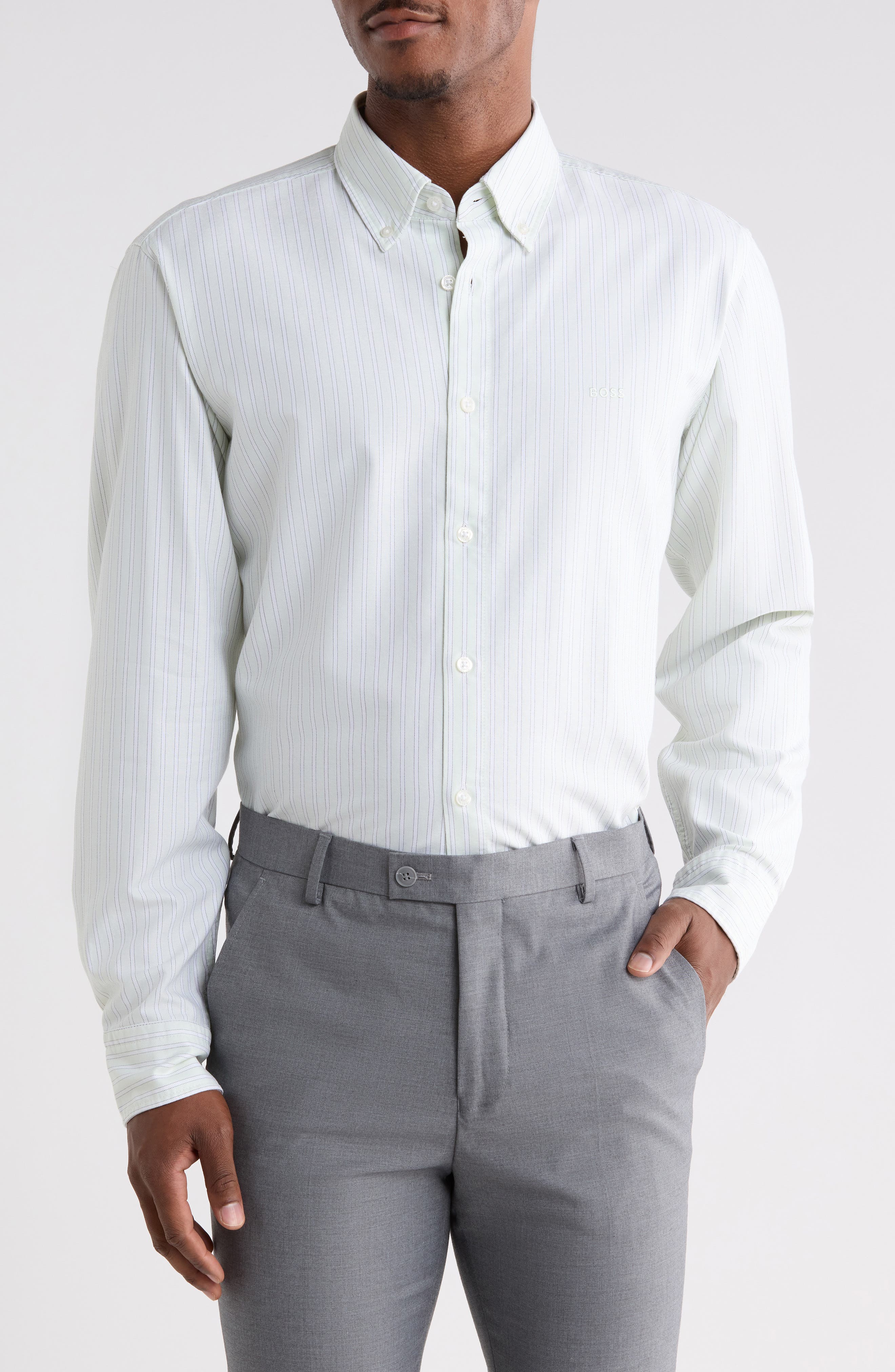 Ricoplus Striped Button Down Shirt