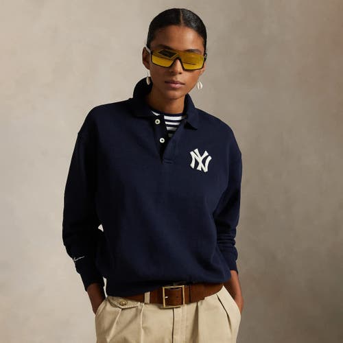 Polo Ralph Lauren Navy Yankees  Fleece Polo