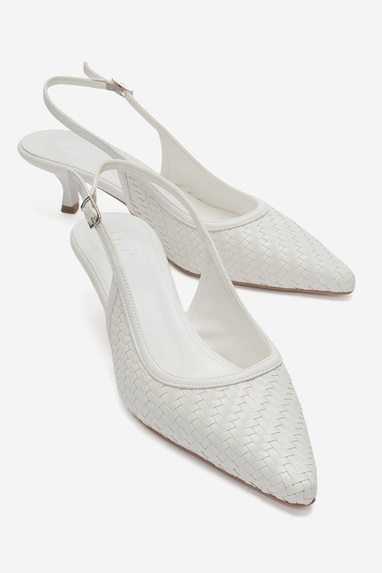 Fendrix Kitten Heel Slingback Pump, Main, color, White