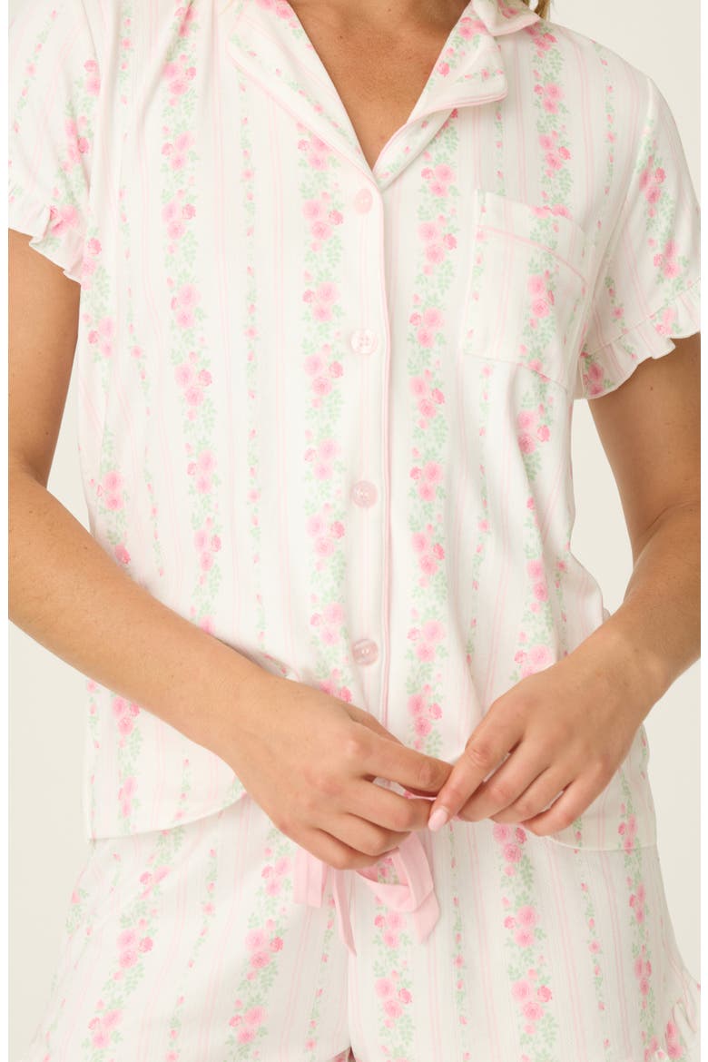 Roses Are Pink Double Brushed Pointelle Short Pajamas, Alternate, color, IVORY