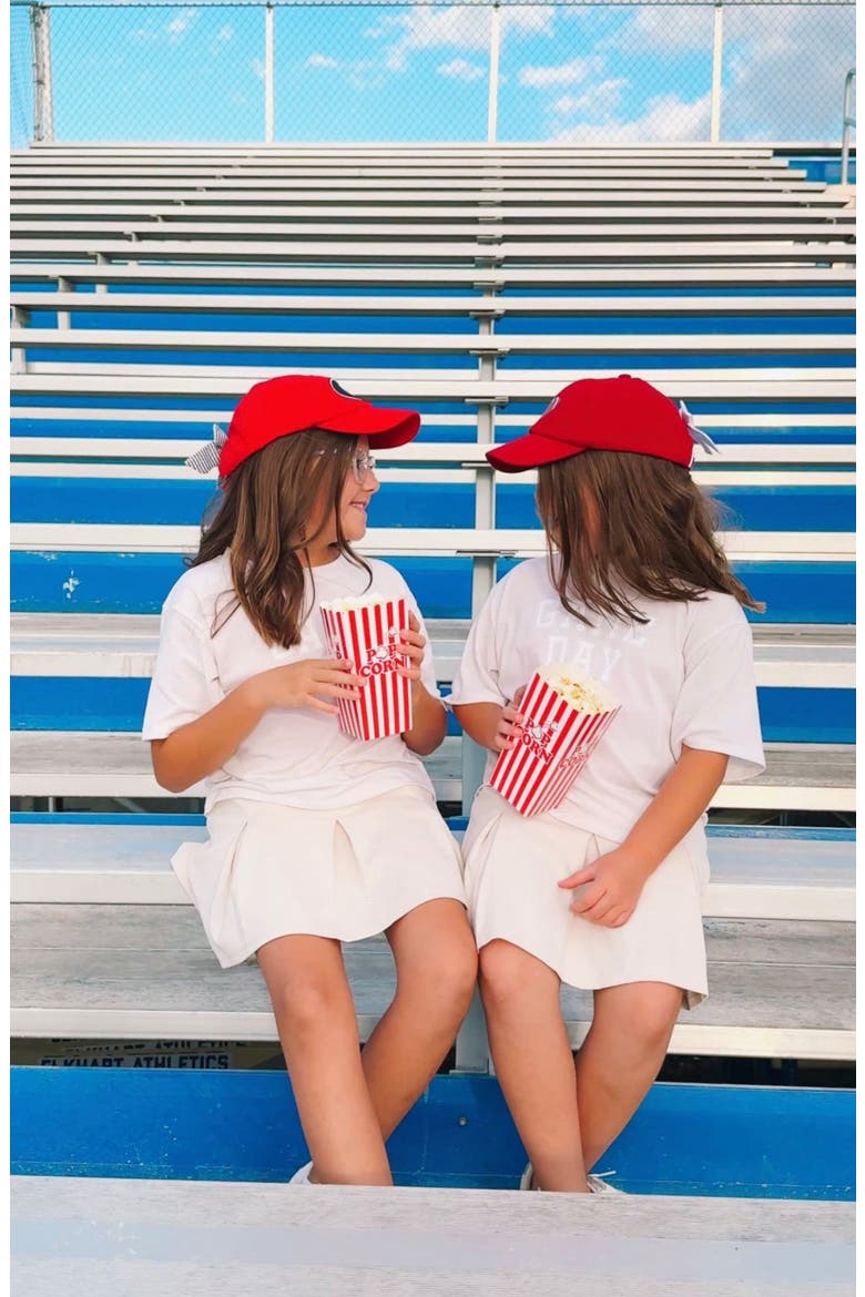 Football Twill Bow Baseball Hat, Alternate, color, Red