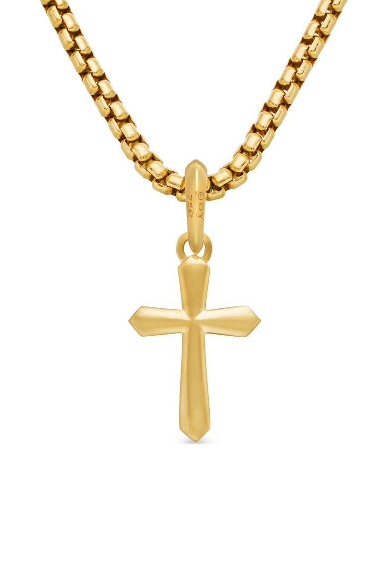 Men's Roman 18K Gold Cross Amulet Enhancer, Main, color, GOLD