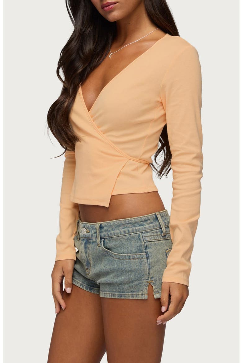 Fonteyn Wrap Top, Alternate, color, ORANGE