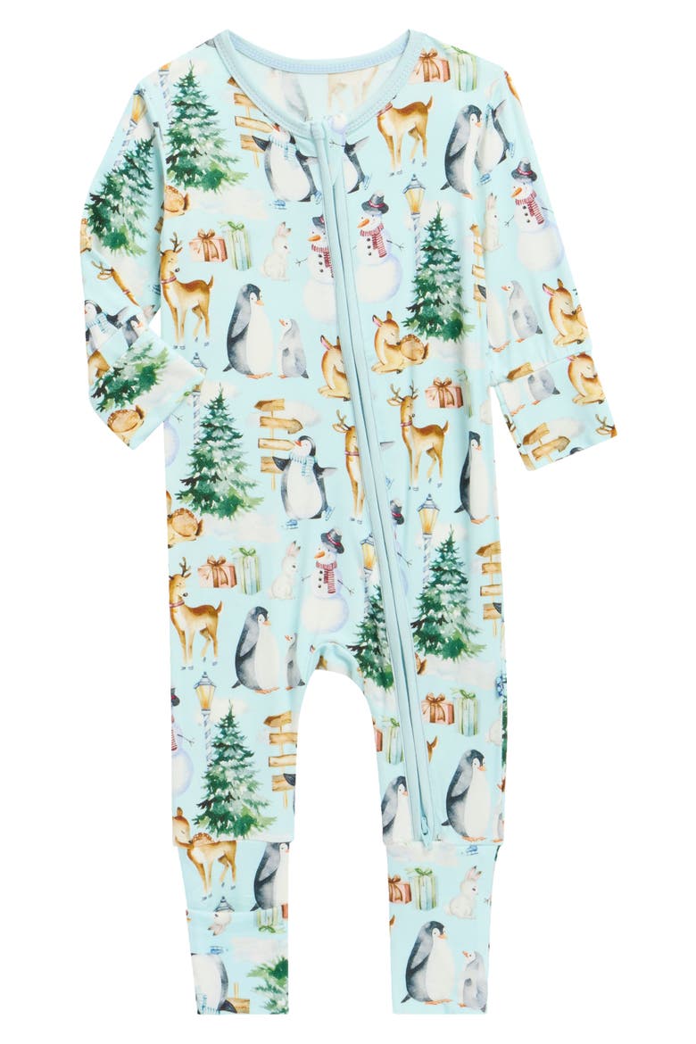 Winter Woodland Print Convertible Coverall, Main, color, SPRING SKY WINTER WOODLAND