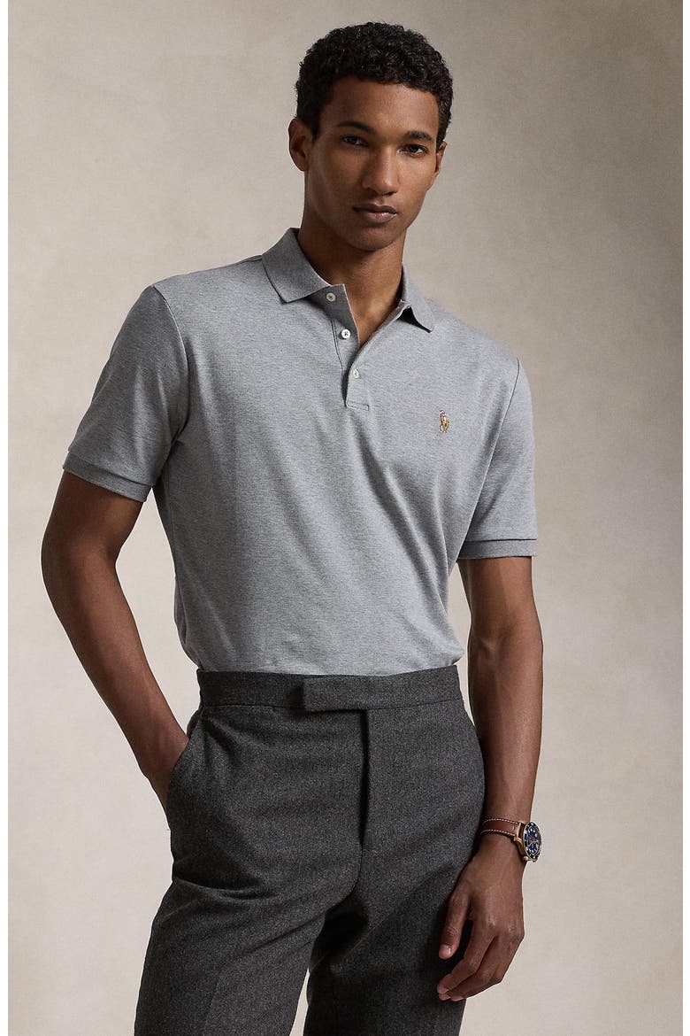 Pima Cotton Polo, Alternate, color, STEEL HEAT