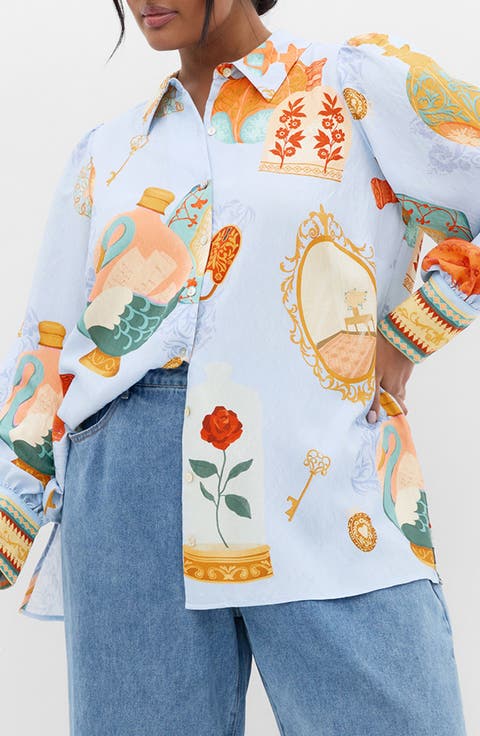 Refined Beauty Long Sleeve Woven Shirt (Plus)