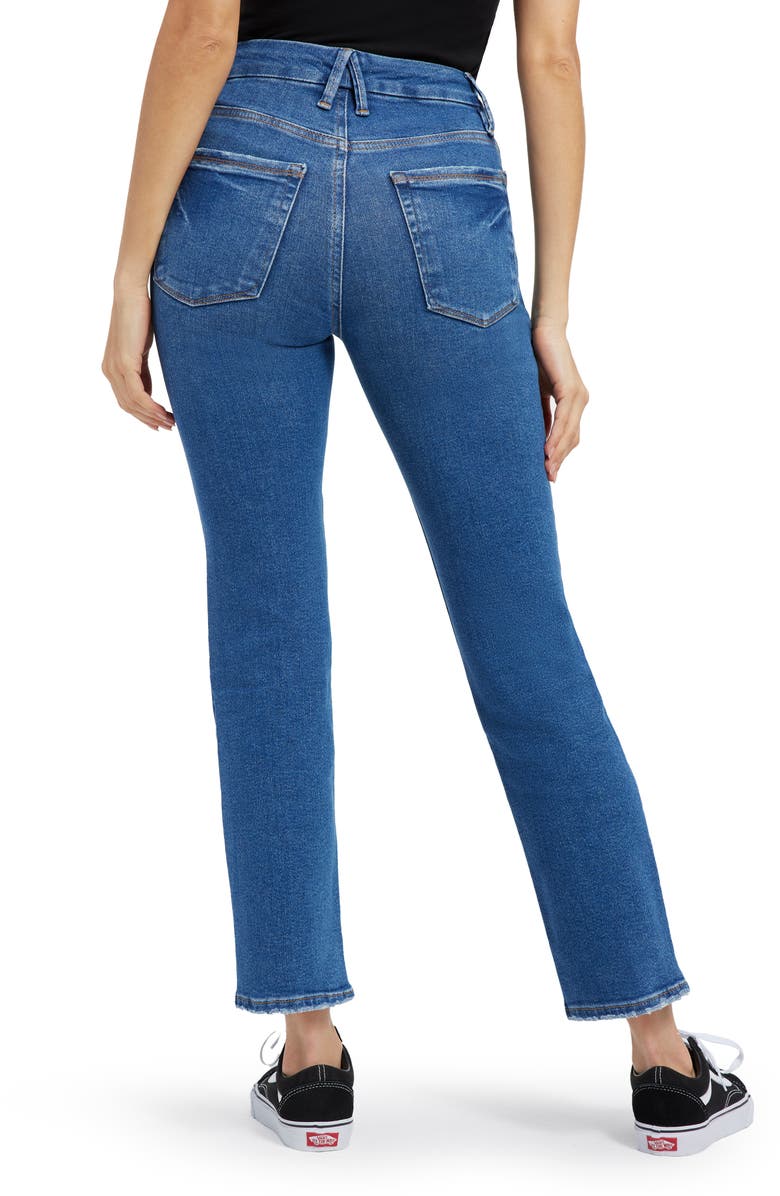 Good American Good Legs High Waist Straight Leg Jeans, Alternate, color, Indigo397