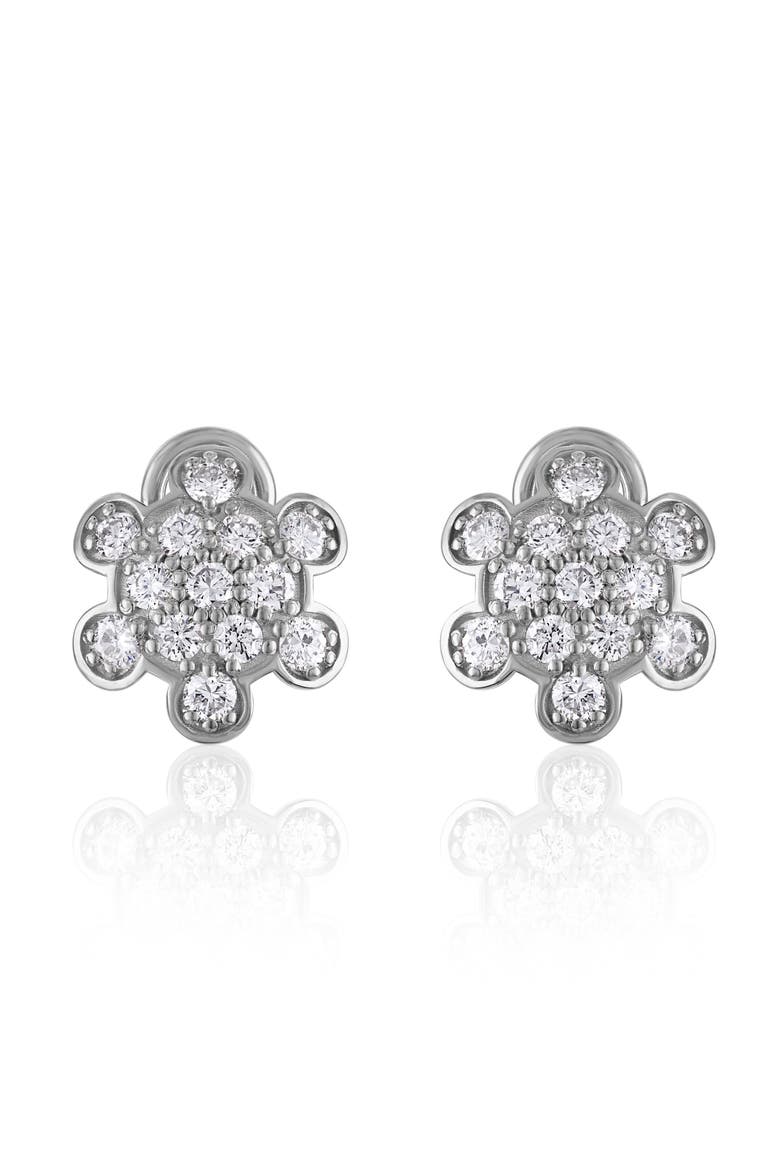 Turtle Back Diamond Pavé Stud Earrings, Alternate, color, 18K WHITE GOLD
