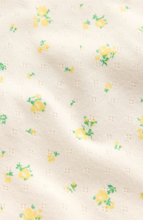 Mini Boden Kids' Floral Pointelle Cotton T-shirt In Rosebud Floral