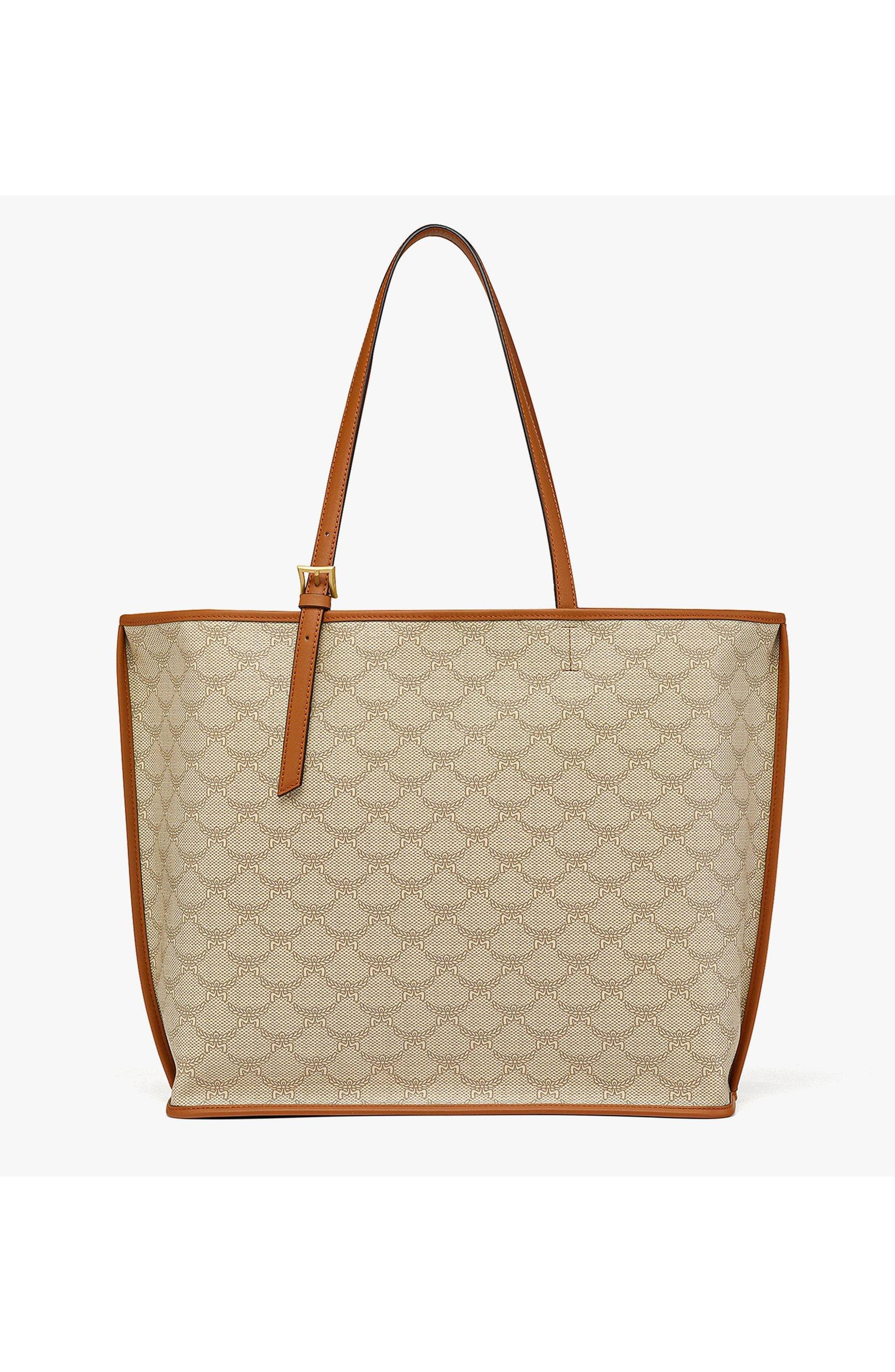 MCM Himmel Shopper in Lauretos, Alternate, color, Oatmeal