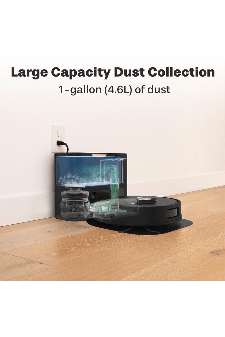 Dustin Plus Auto-Empty Robot Vacuum & Mop, Alternate, color, True Black