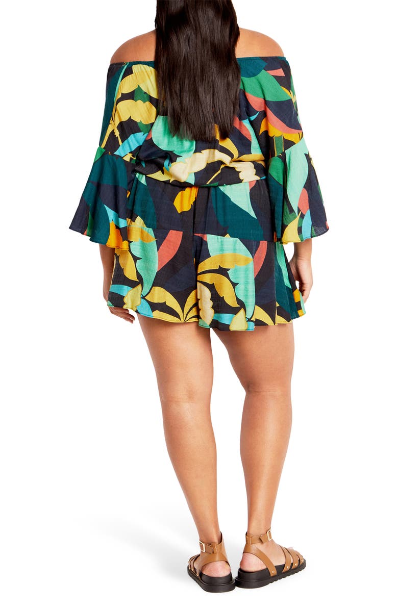 City Chic Harlow Flutter Sleeve Playsuit, Alternate, color, 