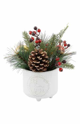FLORA BUNDA Deer Wreath Christmas Mix Tabletop Decor