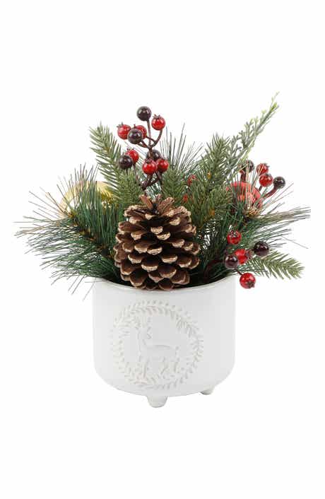 FLORA BUNDA Deer Wreath Christmas Mix Tabletop Decor