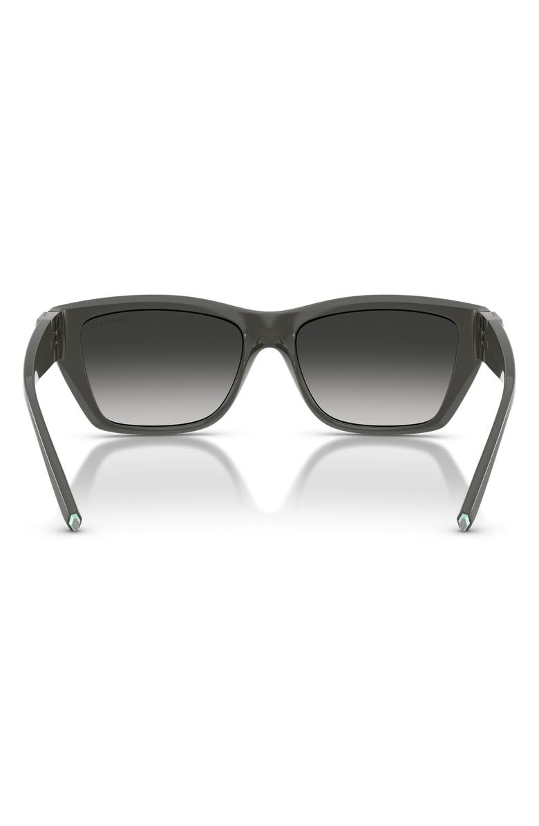 Tiffany & Co. 56mm Rectangular Sunglasses, Alternate, color, Coca Cola Sapphire / Gray