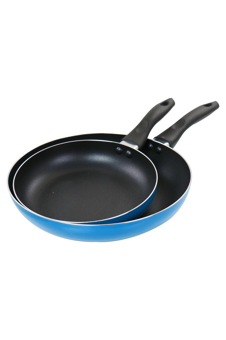 2 Piece 10 inch Aluminum Frying Pan, Alternate, color, Blue