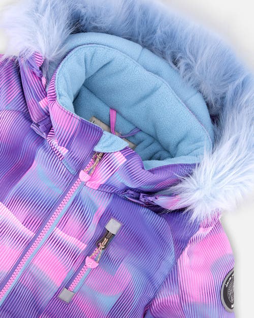 Deux Par Deux One-piece Play Snowsuit In Purple