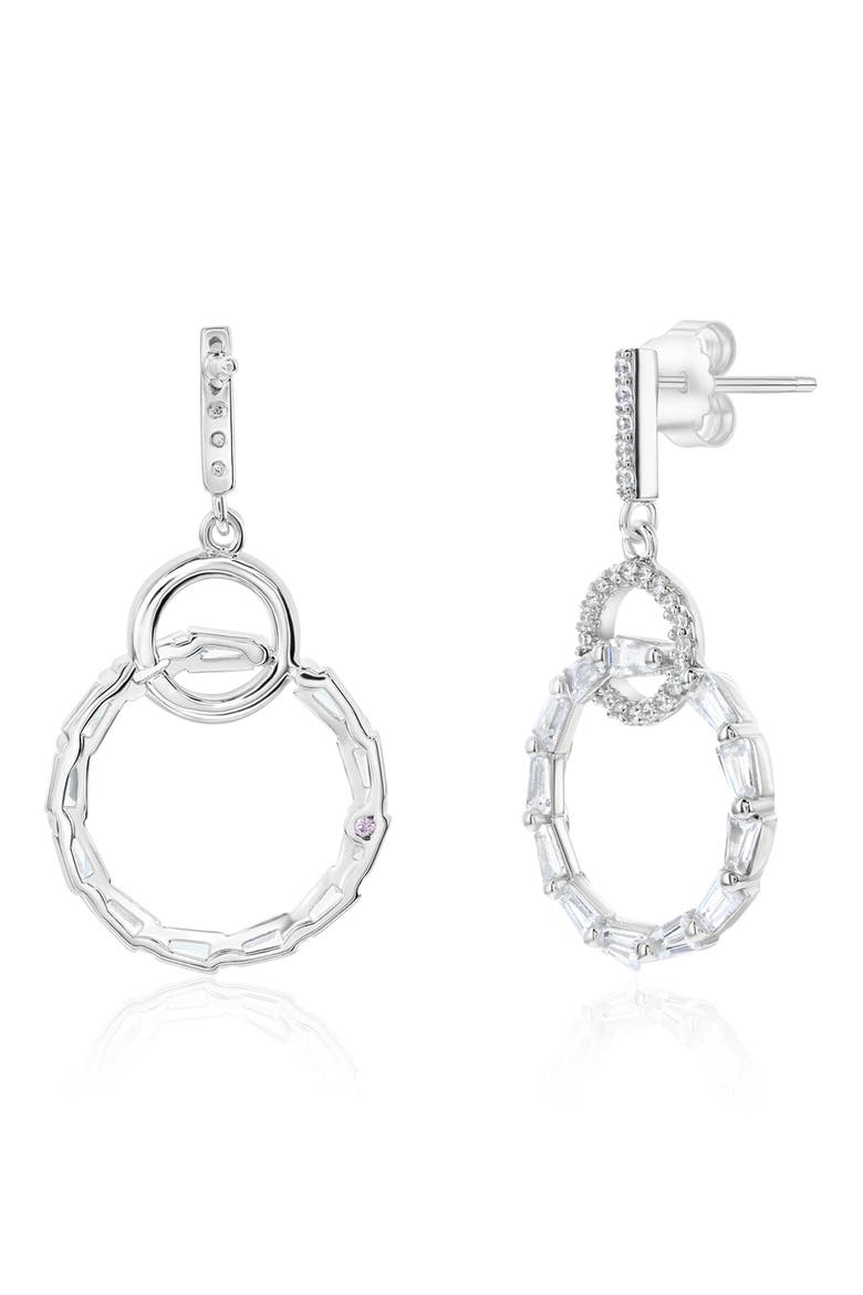 Cubic Zirconia Drop Earrings, Alternate, color, WHITE