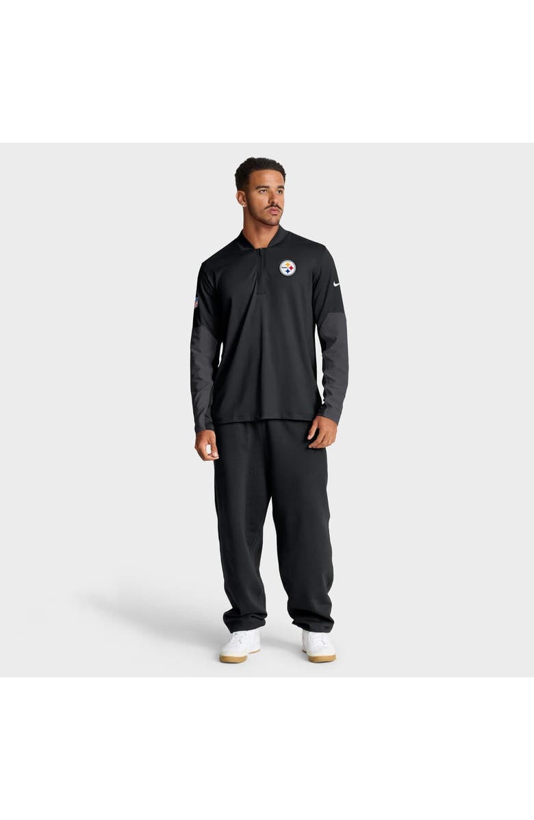 Nike Men's Nike Black Pittsburgh Steelers Sideline Dri-FIT Half-Zip Pullover, Alternate, color, Black