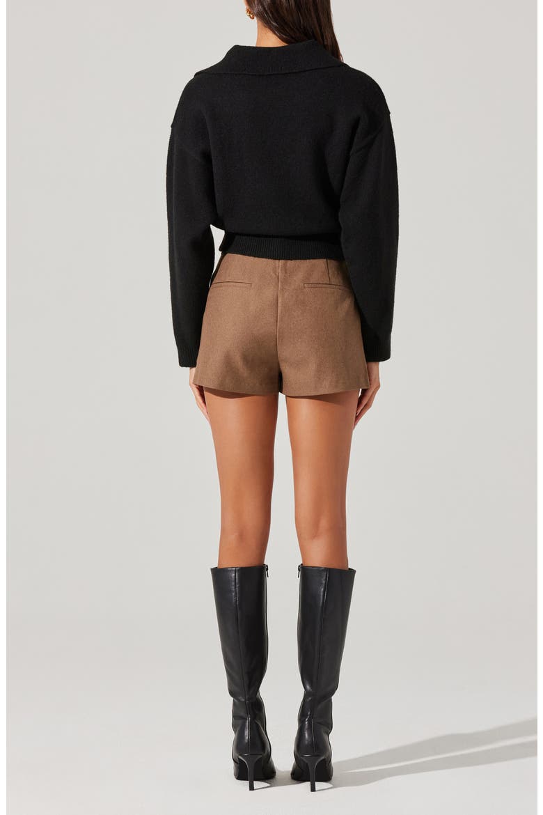 Crop Polo Sweater, Alternate, color, BLACK