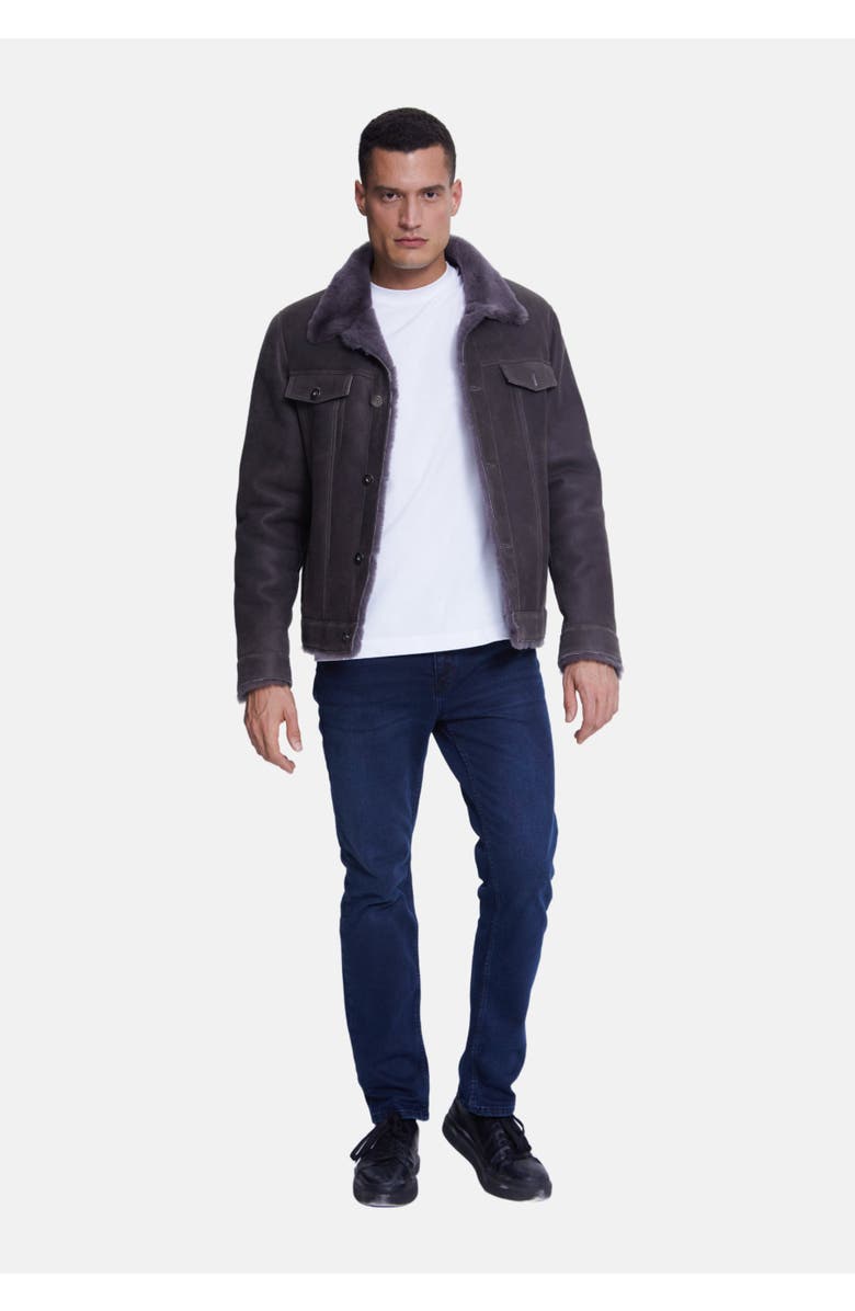 Furniq UK Alfie Suede Jacket, Alternate, color, Dark Grey