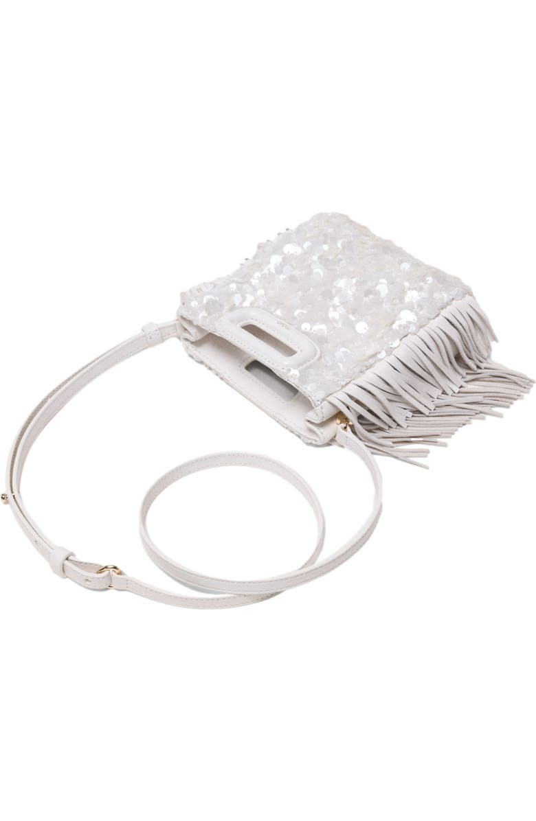 maje Sequinned M mini bag, Alternate, color, White