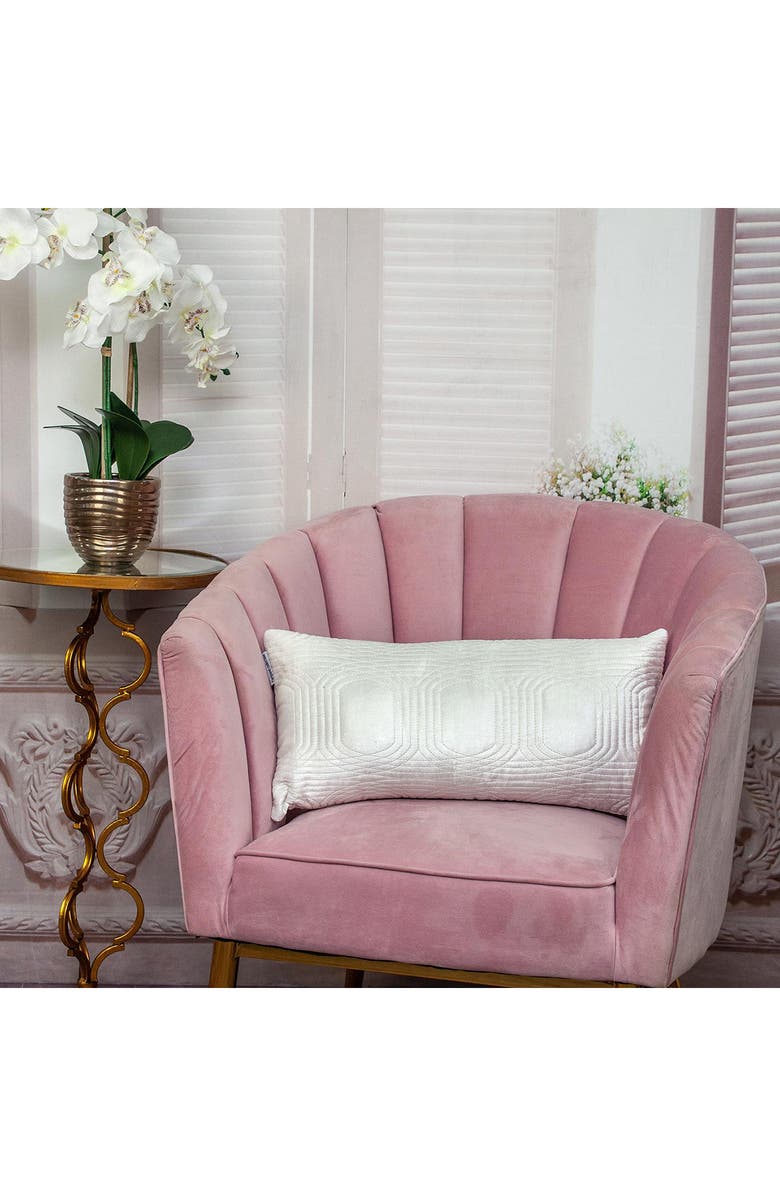 PARKLAND COLLECTION Iphis Topstitched Throw Pillow, Alternate, color, White