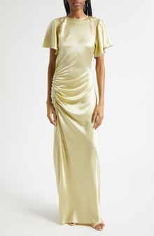 Huntleigh Side Ruched Silk Blend Gown