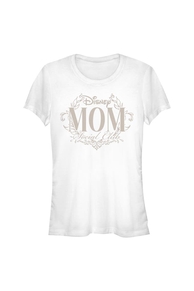 Junior's Disney Elegant Mom Social Club  Graphic T-Shirt, Main, color, White