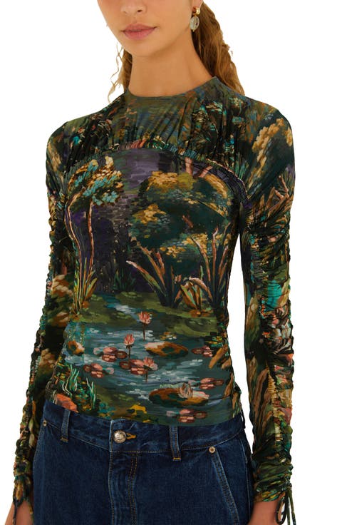 Petricor Long Sleeve Ruched Jersey Top