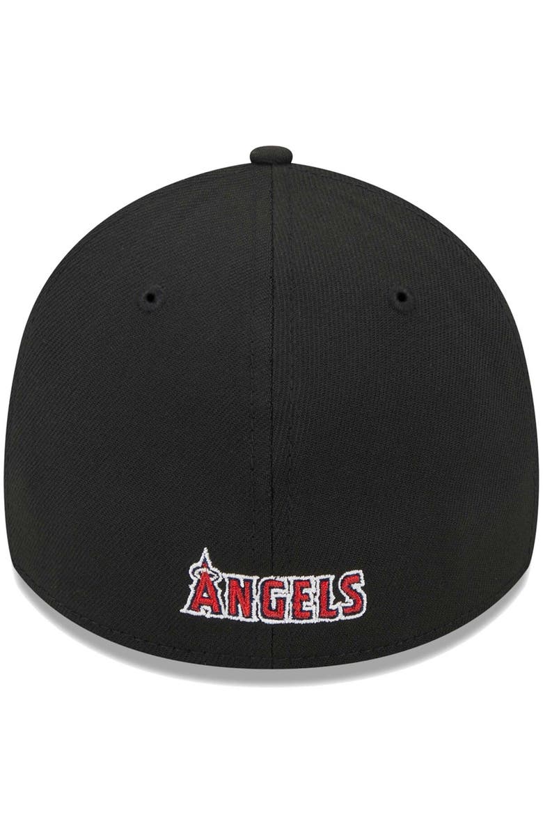 New Era Men's New Era Black Los Angeles Angels Logo 39THIRTY Flex Hat, Alternate, color, Black