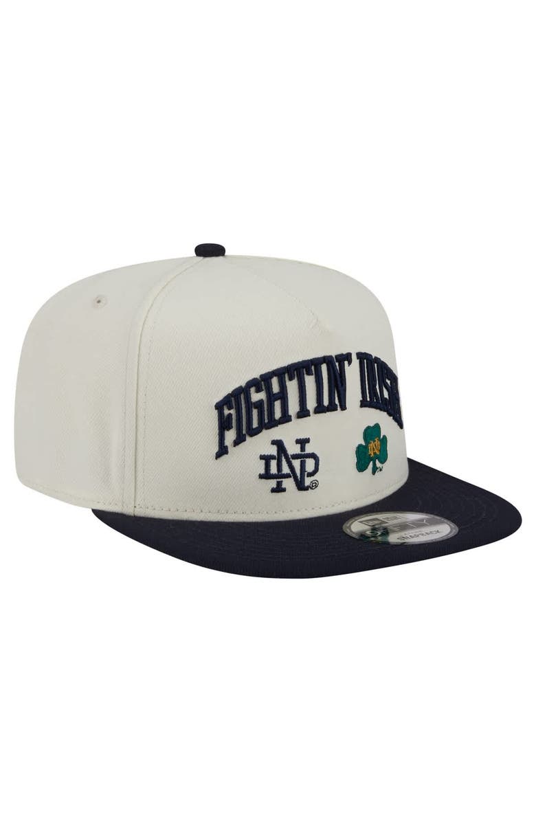 New Era Men's New Era White Notre Dame Fighting Irish Collegiate 9FIFTY A-Frame Snapback Hat, Alternate, color, 