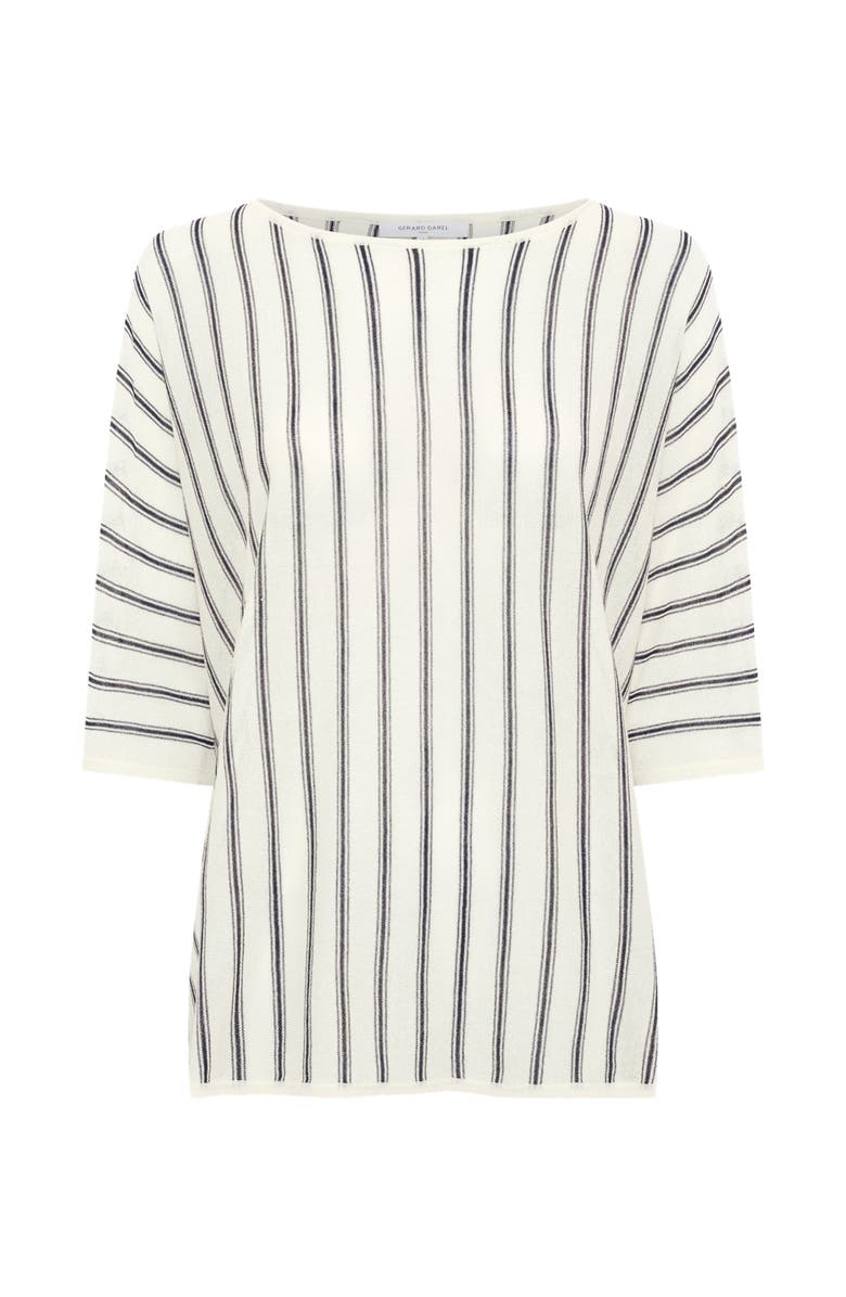 GERARD DAREL Lysia 3/4 Sleeve Round Neck Knit Top, Alternate, color, Navy Blue