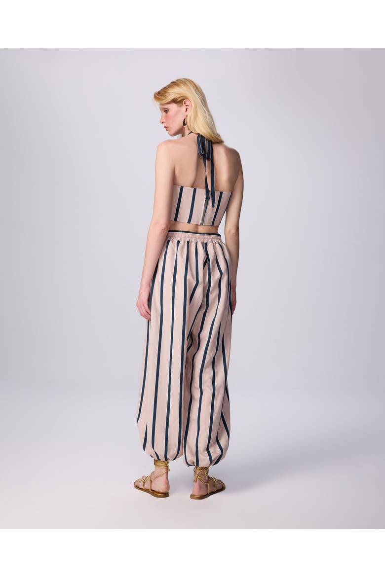 Ismene Stripe Harem Pant, Alternate, color, Eclipse Nude Stripe