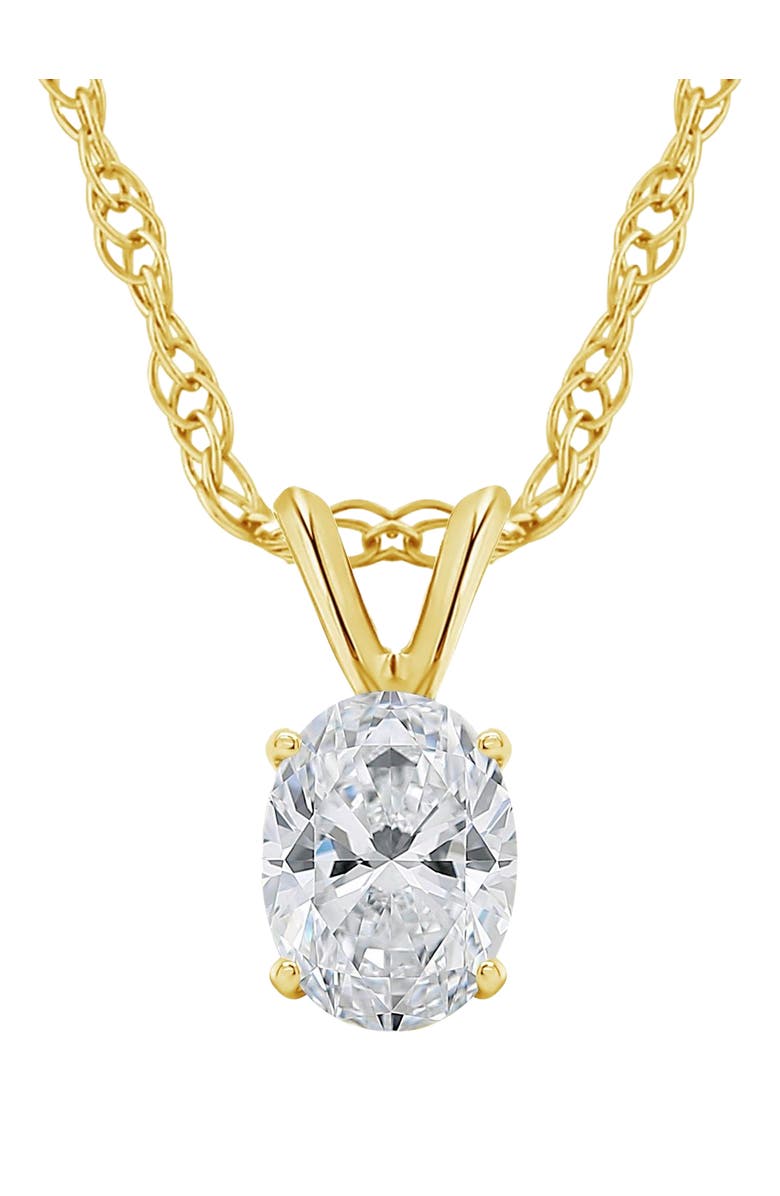 Bliss Diamond 1/3Ct Certified Lab Grown Oval Diamond Solitaire Pendant Gold Necklace, Main, color, 