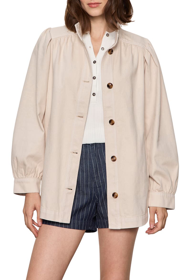 Carrie Oversize Denim Jacket, Main, color, WHITE/ DARK OPAL