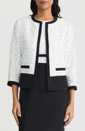 KASPER Contrast Trim Cardigan