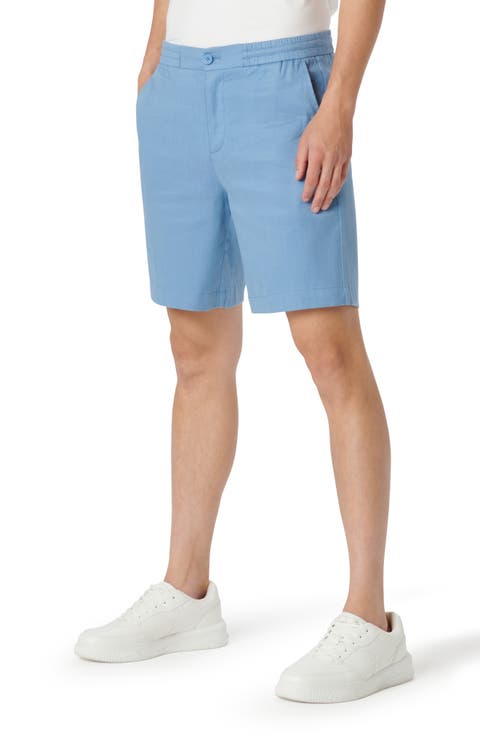 Linen Blend Drawstring Chino Shorts