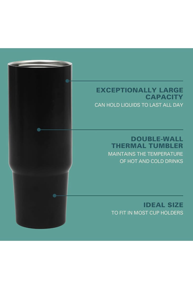 29oz Stainless Steel Thermal Tumbler with Handle, Alternate, color, Black