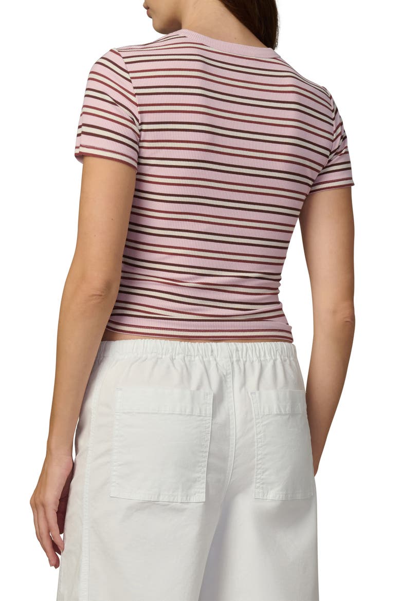 The Stripe Rib Baby T-Shirt, Alternate, color, BLUSH/ ECRU STRIPE