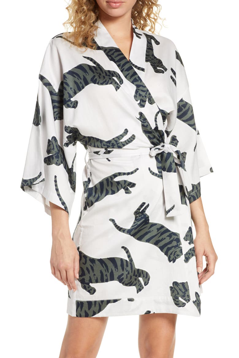Margaux Short Cotton Robe, Main, color, TIGER MOON GREY