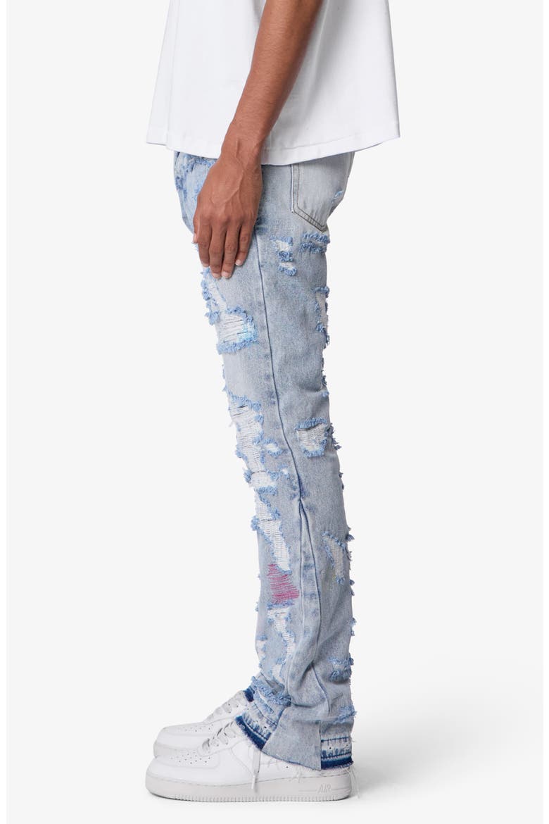 B570 Distressed Flare Jeans, Alternate, color, BLUE