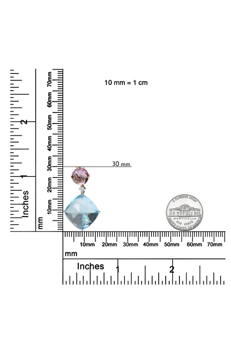 Haus of Brilliance 18K Gold Diamond Accent Amethyst Topaz Dangle Pendant Necklace, Alternate, color, White