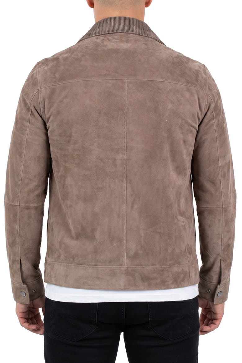 Suede Leather Jacket, Alternate, color, PINK