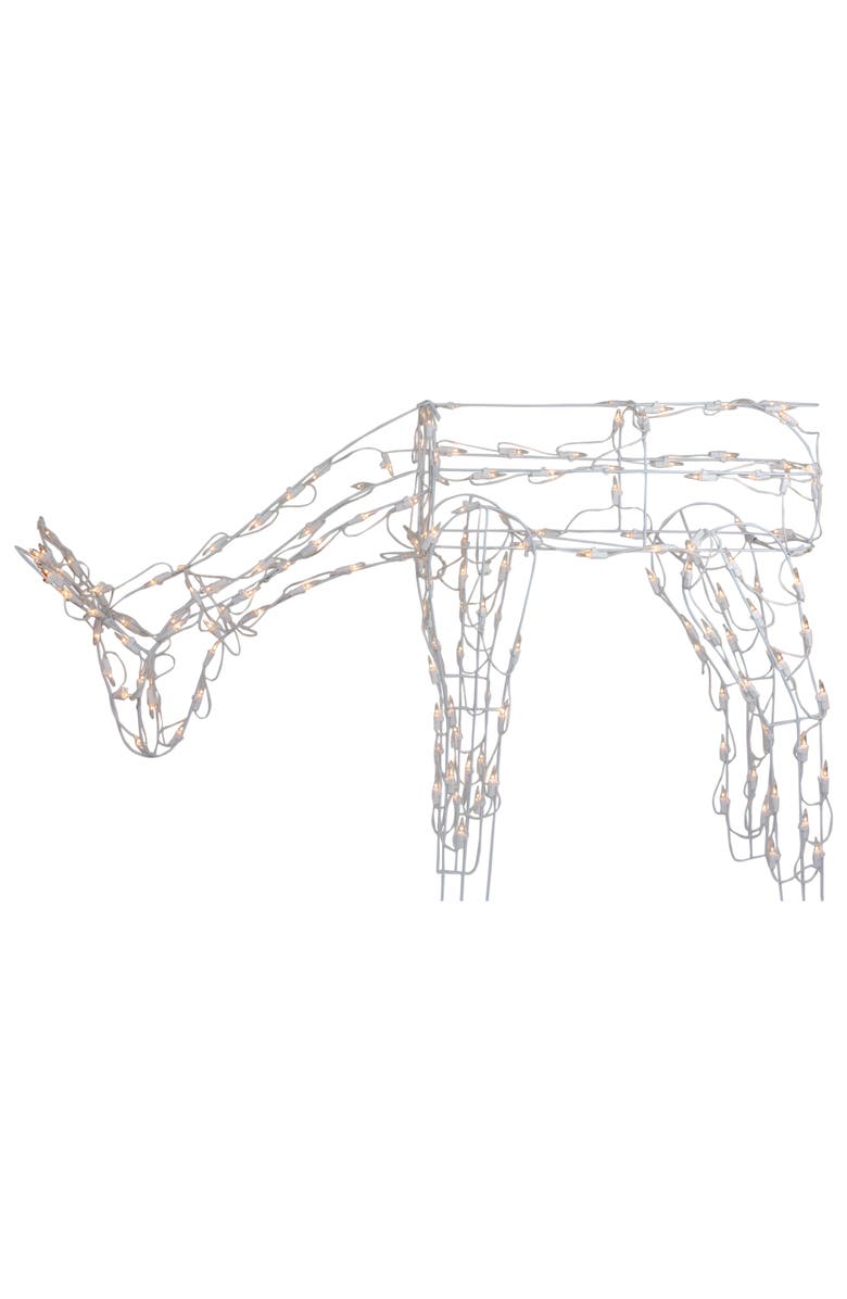 Northlight Lighted Feeding Reindeer Outdoor Christmas Decoration - 42" - White - Clear Lights, Alternate, color,